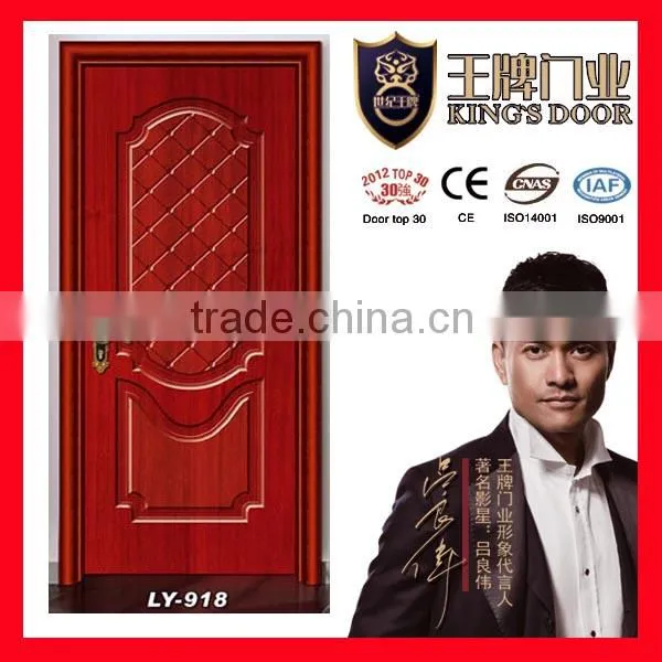 2014 new eco painting wooden doors with upper head frame