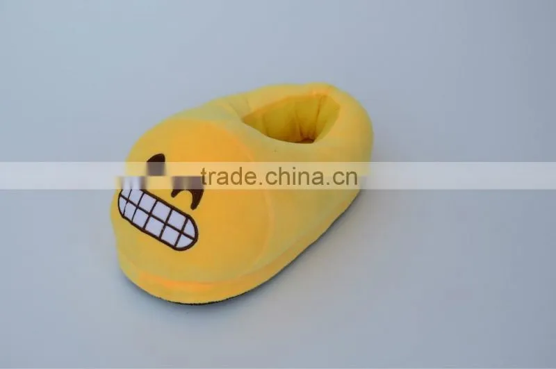 Household indoor warm emoji plush funny bedroom slippers ,QQ expression plush shoes