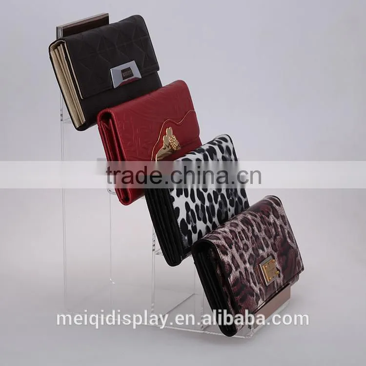 Professional dsign reasonable price with high quality Four layers Clear Acrylic Wallet display stand