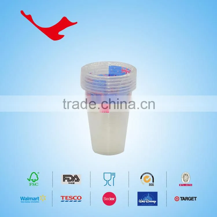 12oz printed PE coated Single wall disposable paper cups with lids
