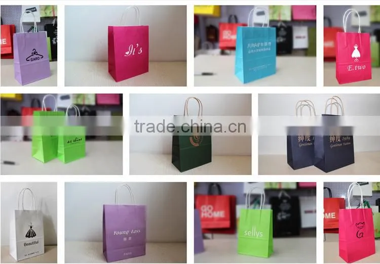 Cheap custom craft Christmas gift paper bag with logo print
