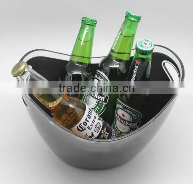 8L Plastic double color ice bucket for bar wholesale and promotion