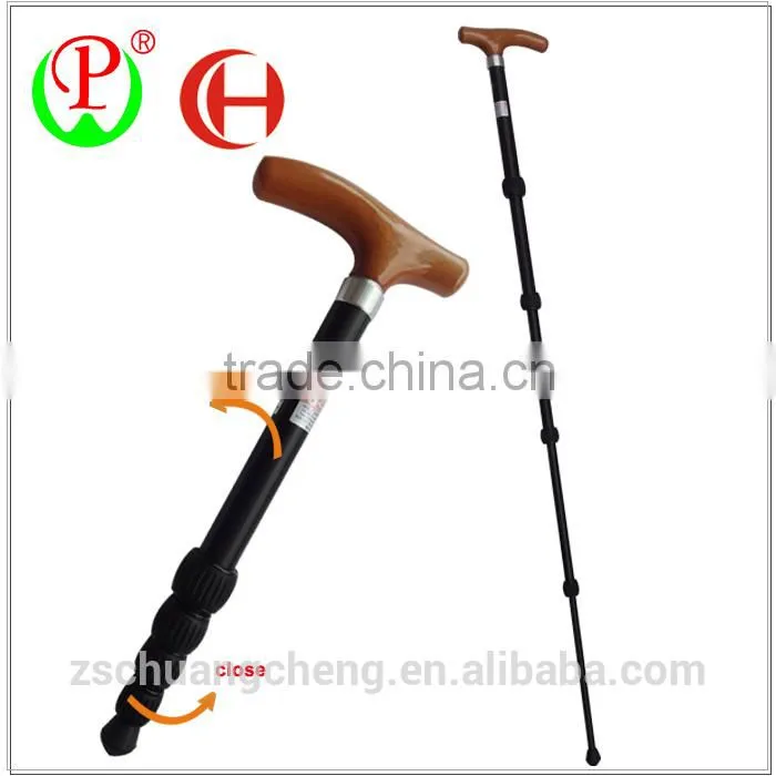 Adjustable light weight wooden walking stick for elderly