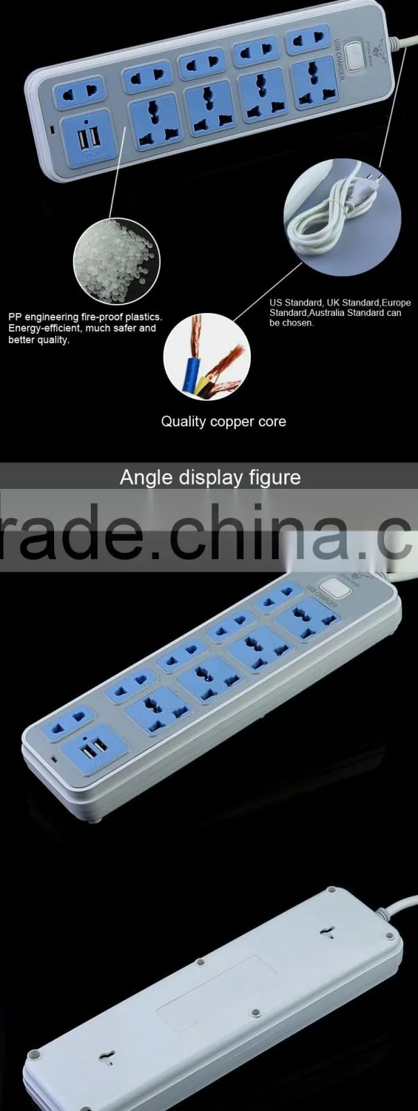 usb power outlet european cable 2 3 pin electric plug socket with switch