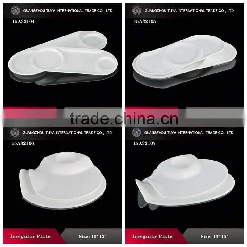 Ordinary simple but elegant white ceramic oval plate