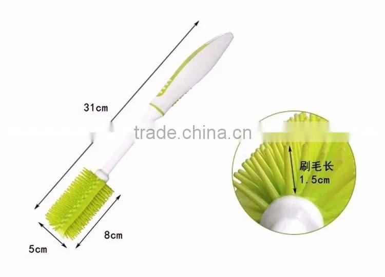 Nano Deep Handheld Kitchen Plastic Long Handle Wash Cup Silicone Cleaning Bottle Brush