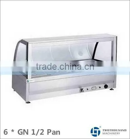 Bain Marie - Table Top, 6 x GN 1/2, Curved Glass, S/S, CE, TT-WE1209B