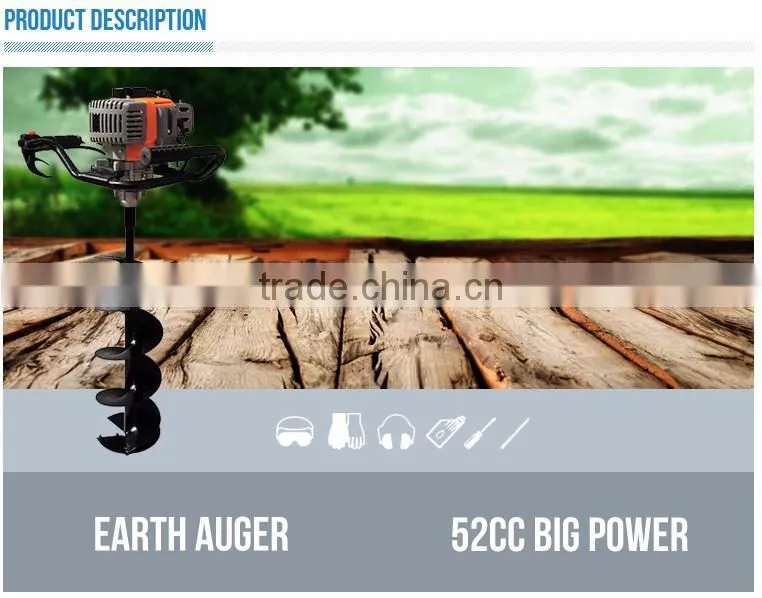 52cc Powerful Gasoline Ground auger with Metal Driller