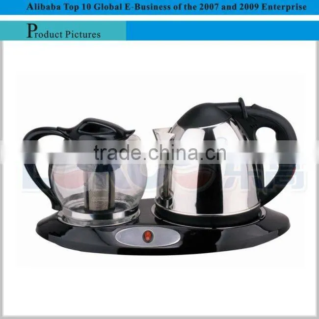 Small 1.2L Cordless Stainless steel kettle with tea pot