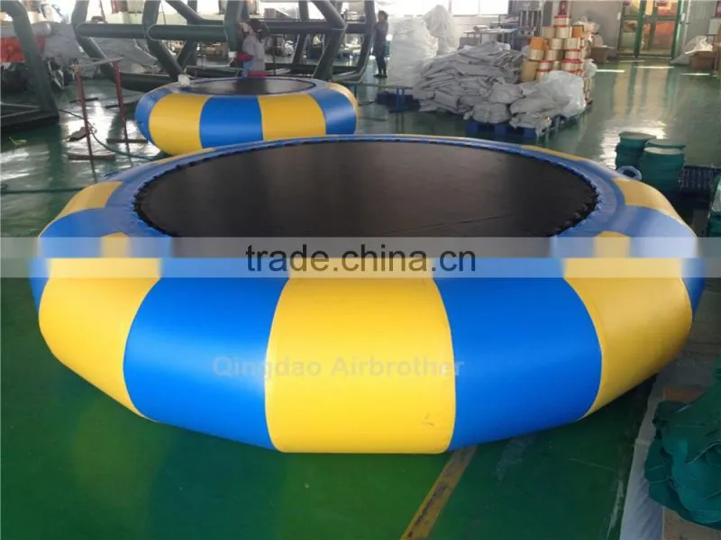 Factory Custom Water Paly Equipment Inflatable Air Bouncer Water Trampoline Jumping Bed