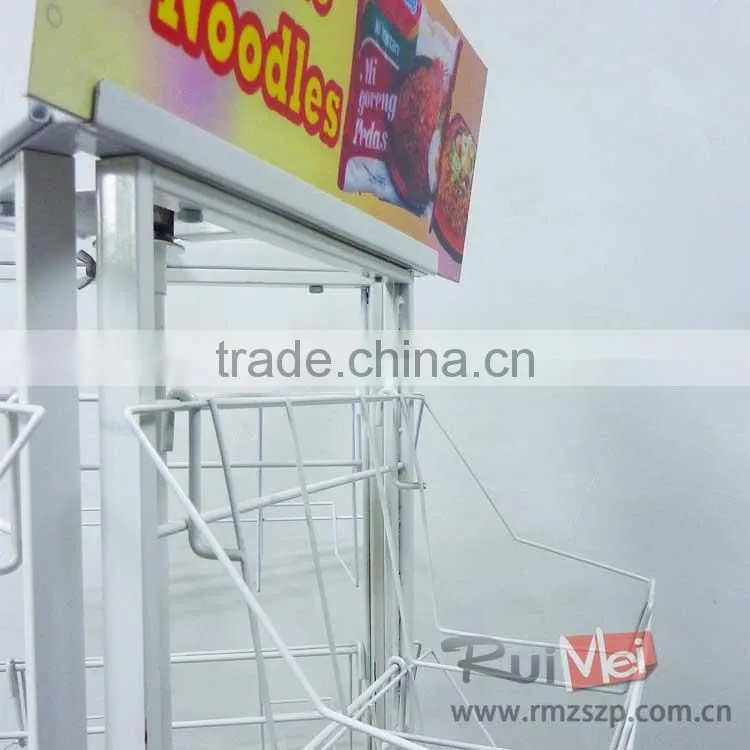 3sides metal market instant noodles display rack