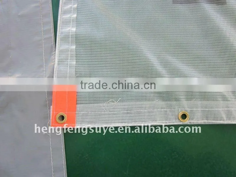 white color 100% Polyester Fire resistant PVC Building Protection Mesh Sheet Manufacturer