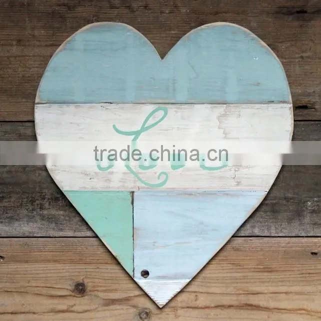 reclaimed wood love heart art sign