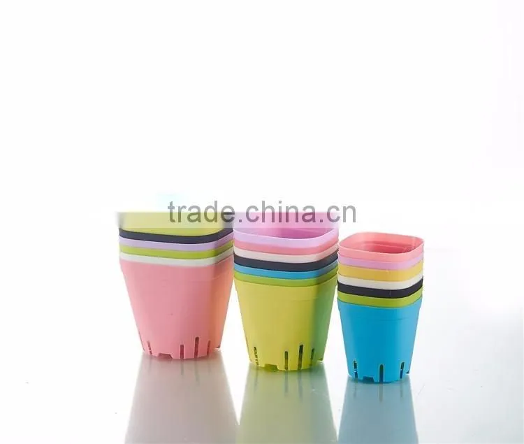 Plastic Square Pots for Plants Black Color