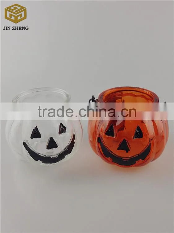 pumpkin glass candle jar wholesale,bulk glass candle holder China factory