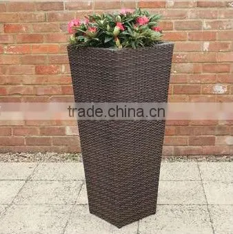 garden flower pot high wicker flower pot