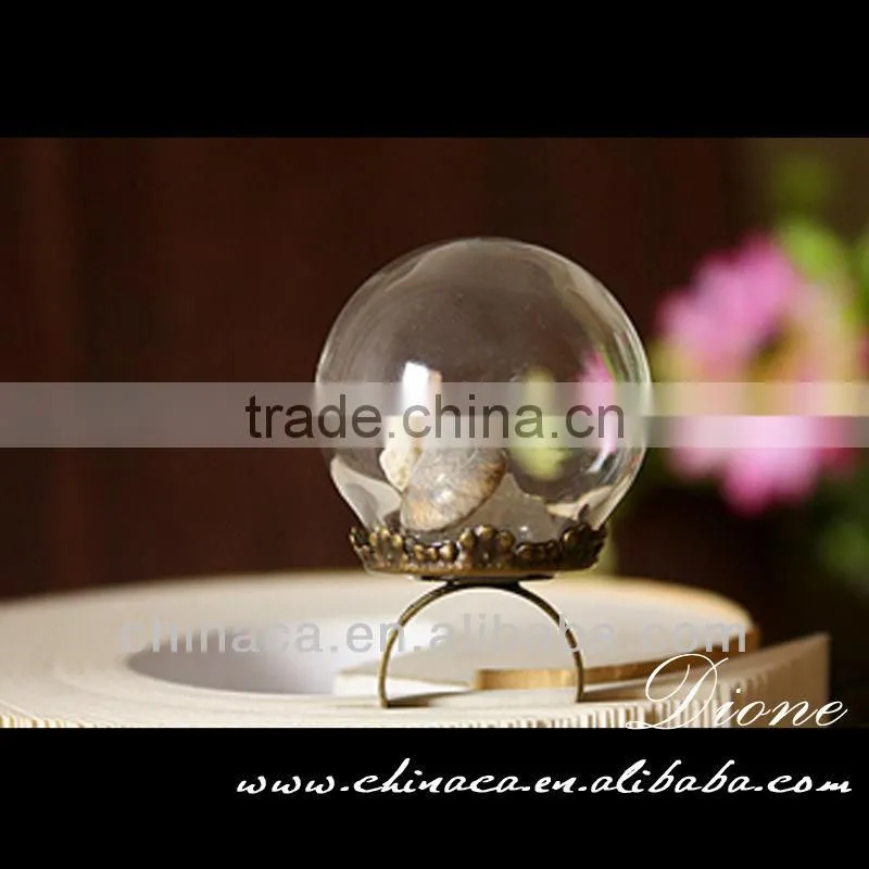 Fashionable dome glass cover handmade clear glass cover rings