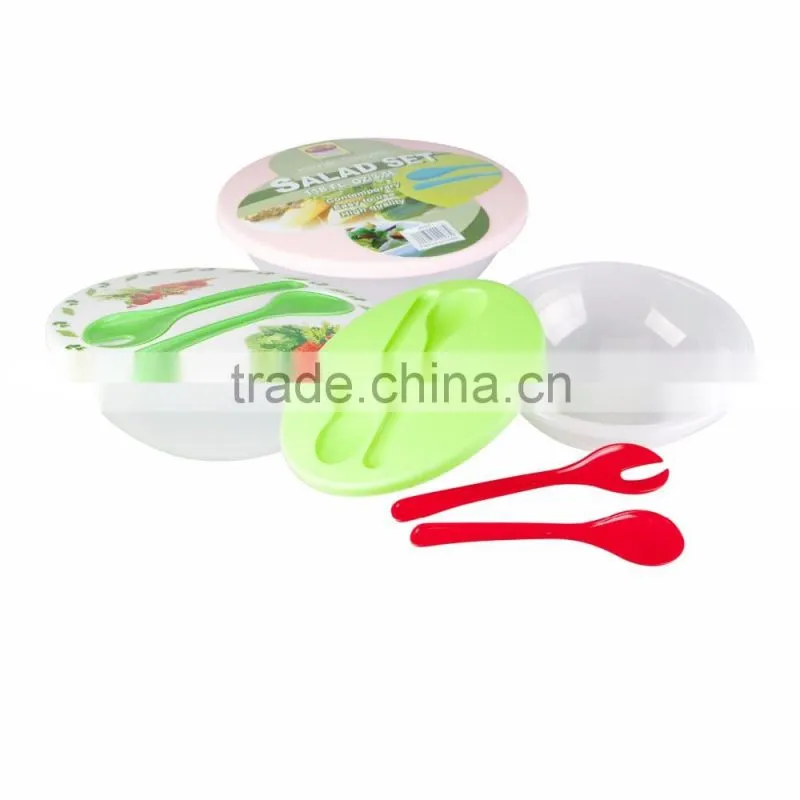 High Quality Food Grade Round Plastic Salad Bowl Set,4PCS Mixing Bowl