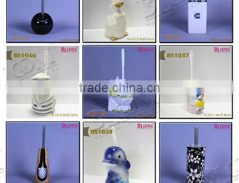 Customized ceramic toilet brush holder