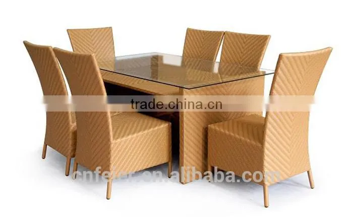 FEIER A6007CH Popular Yellow 7 PCS Dining Set in Discount