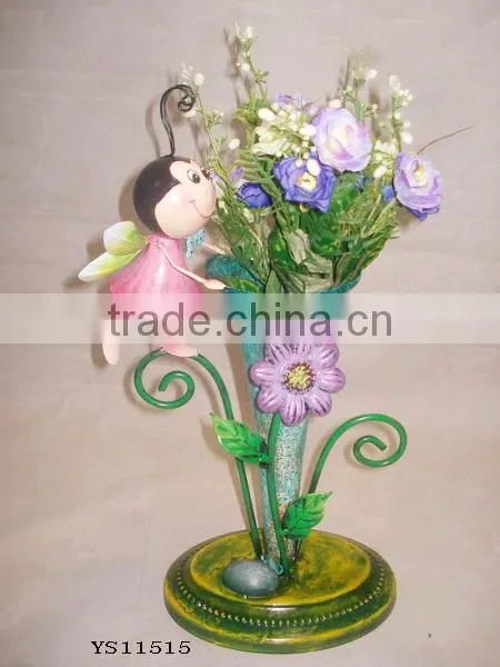 YS11515 ladybird decoration vases of flower with size 9X6X17"