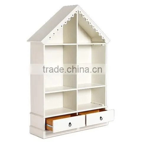 Royal Classical European Style Pure White House Shaped Armoire For Kids Bedroom, New Arrival Nice Wardrobe Closet BF11-01224b