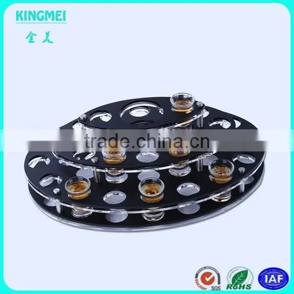 High quality round shape acrylic wine rack beer cup stand holder & balck wine display stand