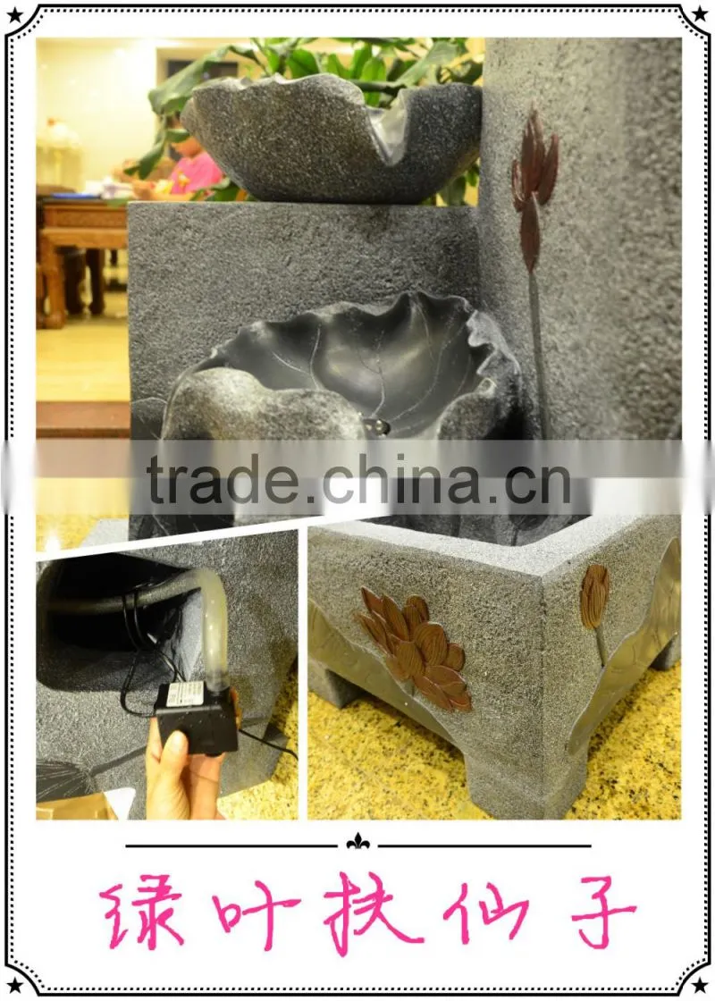 led resin indoor decoration/ resin water fountain with led light