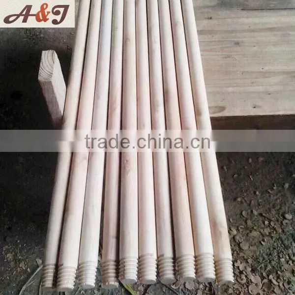 Two-times polished solid wooden broom handle Domed