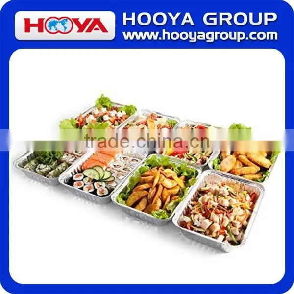 5pcs Square Disposable Aluminum Foil Pans Aluminium Foil Food Contatiner Trays Aluminum Foil Plates for fast food