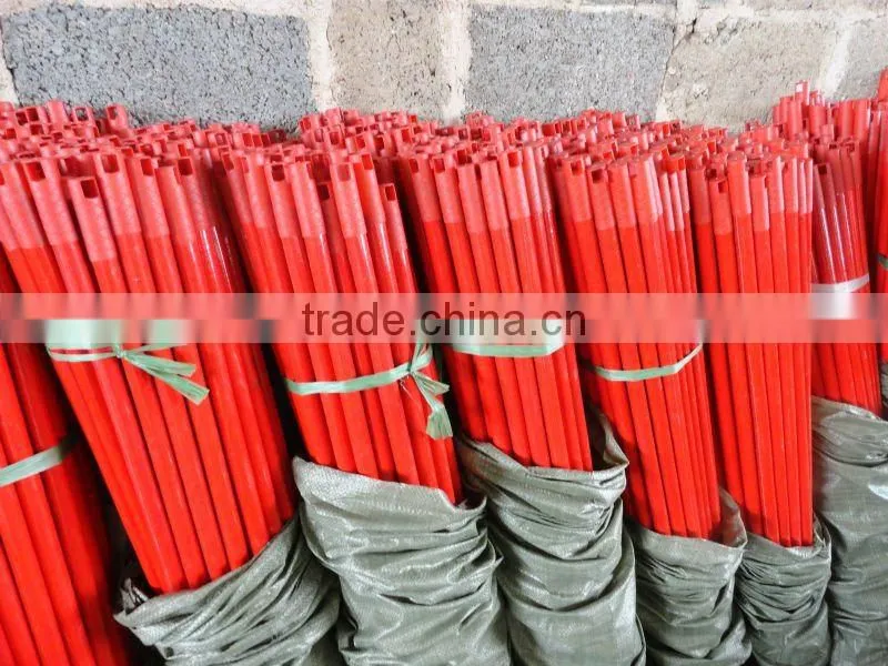 PVC coated wooden floor mop stick