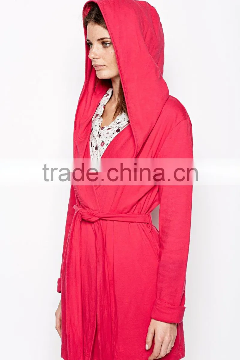 Rose pink blank women hooded pajamas