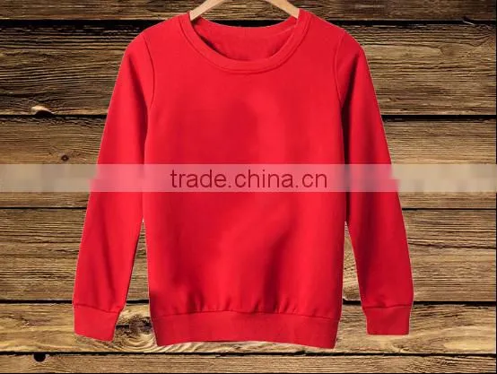 Wholesale blank long sleeve pullover round neck pure color sweatshirt without hood