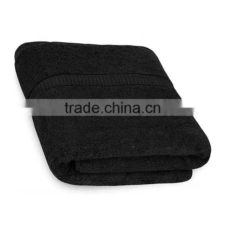 100% cotton promotion black color hotel custom cooling quick dry towel