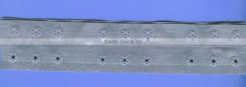 Colored Plastic Snap Button Tape for Garment, Polyester Tape, Press Snap Button