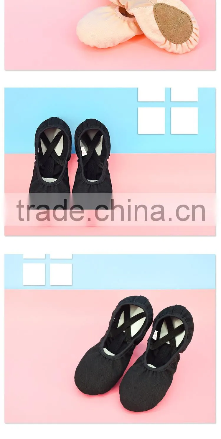 canvas soft sole dance shoes antislip leather Canvas Split Sole Ballet Shoes
