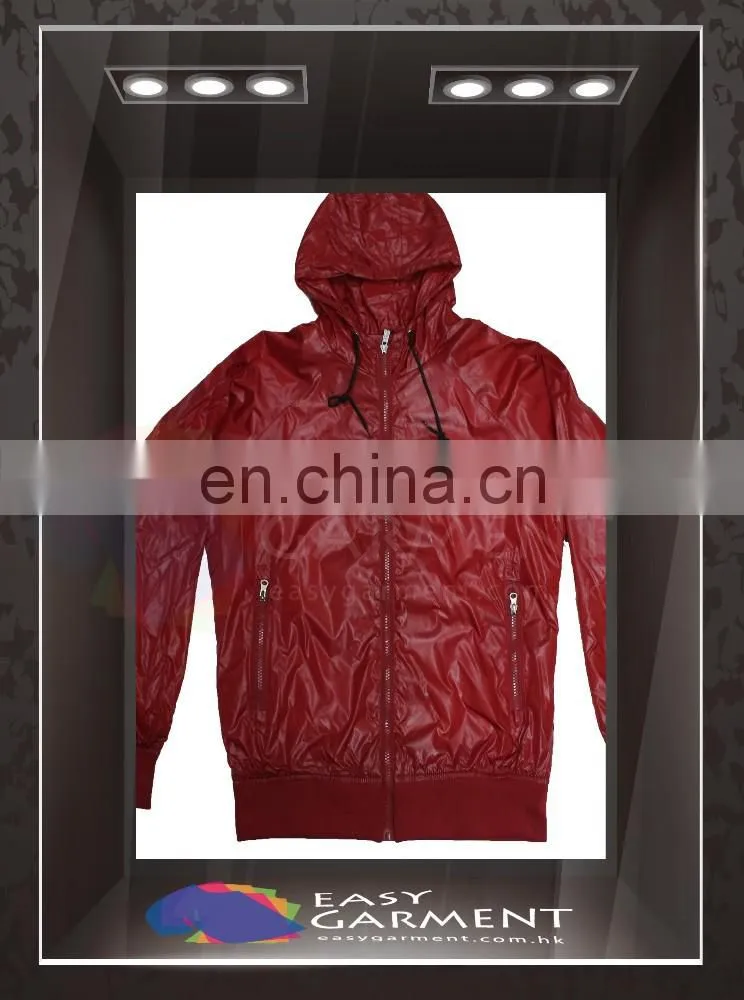 Custom Design Hot sales outdoor waterproof zip Plain Red Kids rain Jacket