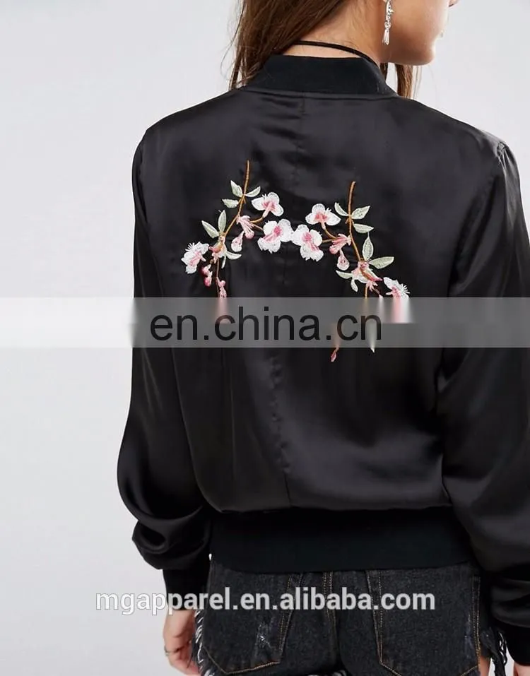 2017 High fashion custom embroidered bomber jacket wholesale