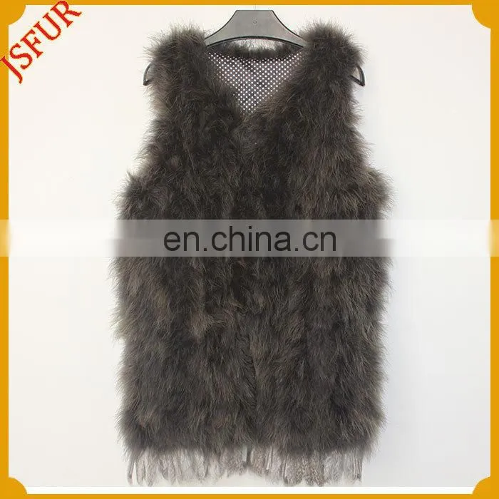 2015 Newest Unique Style Turkey Feather Vest Wholesale Clothing In Turkey Feather