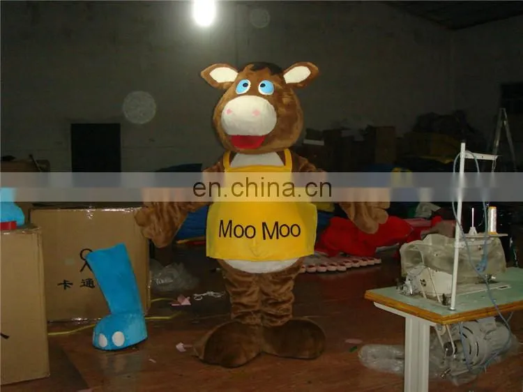 2016 funny and happy adult milk cow mascot costume