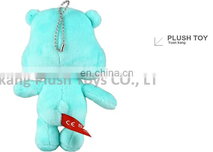 Lovely soft care teddy bear plush keychain with round face
