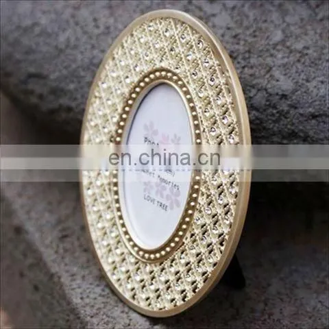 A0198 Gorgeous Silver Tone Crystal Accented Oval Latest Photo Frame