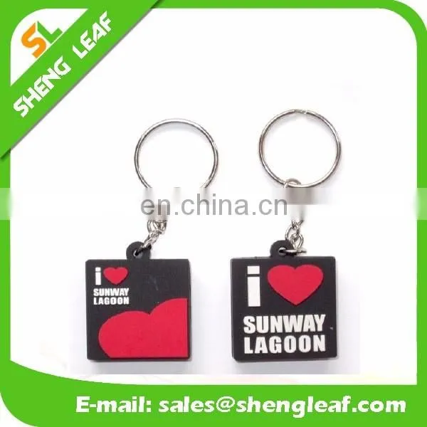 wholesale custom logo soft pvc rubber round keychain