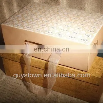 custom cardboard shoe box with hand string