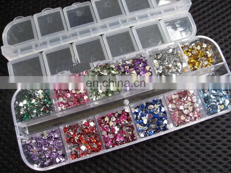 Rhinestones Nail Art Case Assorted Designs for Acrylic Tips UV Gel Deco