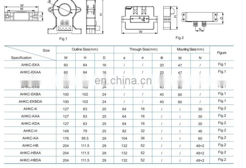 AHKC-K split open loop hall effect current transmitter AC/DC 0~(400~2000)A output 5V/4V power supply