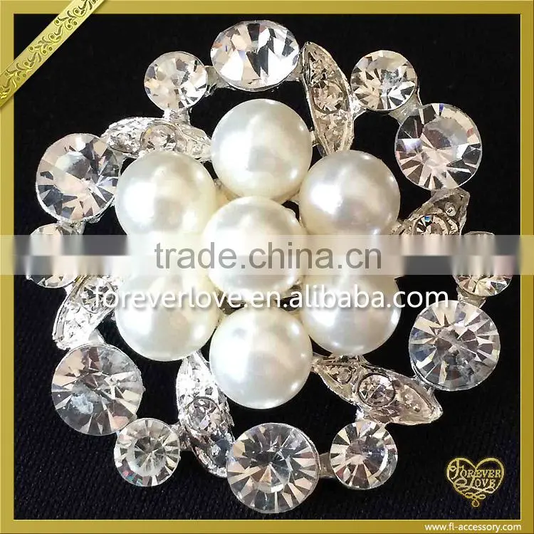 Wholesale top quality fashion Imitation pearl rhinestone brooches FB022