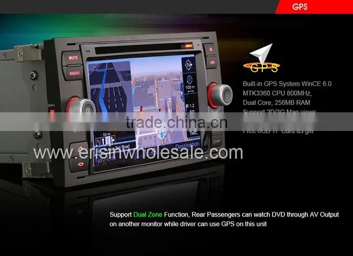 Erisin ES7066F 7" Touch Screen Car Radio with GPS for Ford Mondeo