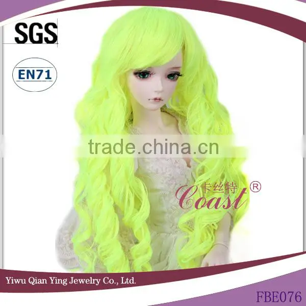long fluorescence color best quality curly BJD doll wigs