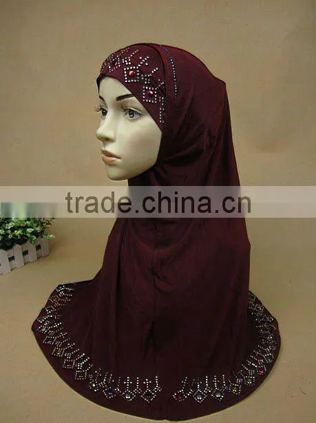 A416 Newest colorful crystal/sequin 70*60cm 2pcs HIJAB